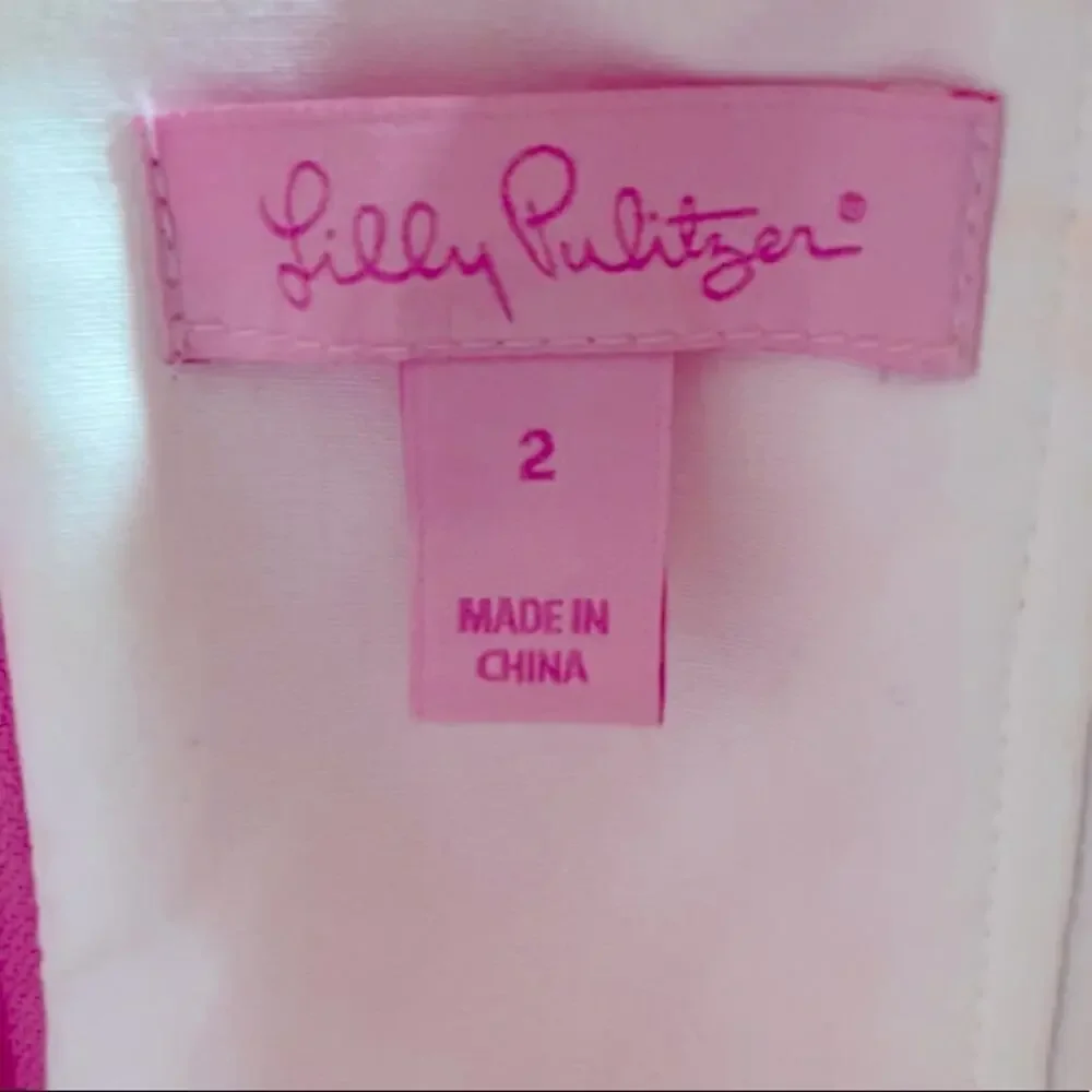 Lilly Pulitzer Betsy Dress Empire Waist Pink White Rare - Picture 6 of 6
